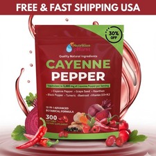 Cayenne Pepper Softgels Supplement, Supports Leg Vein, 300 Softgels /1 Bag US
