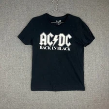 ACDC Back in Black Band T Shirt Medium Rock and Roll Graphic Tee