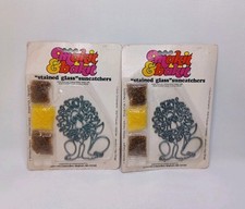 Vintage Makit  Bakit Stained Glass Suncatcher Kit Lion Lot Of 2 Kits