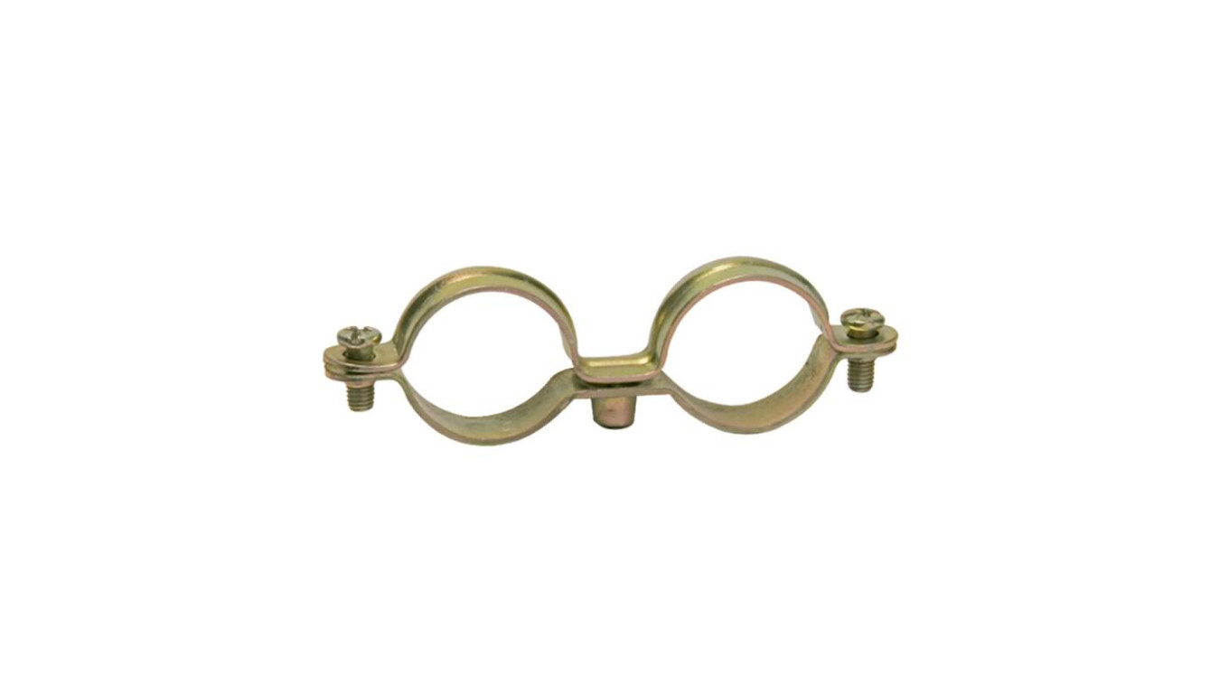 Double clamp with EPDM rubber M6 LID 22mm, yellow galvanized steel /pack  /T2UK