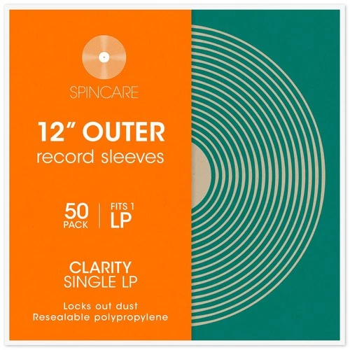 12" Resealable Single LP / Slim Outer Vinyl Record Blakes Sleeves (Pack of 50)