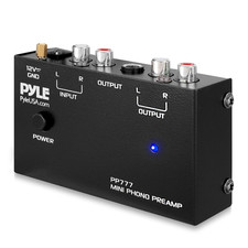 Mini Phono Turntable Preamp - Stereo Preamplifier with RCA Input/Output - Low No