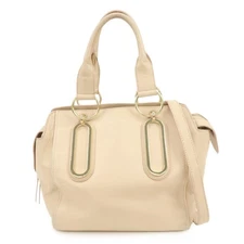 Chloe See by Chloe Paige Leather 2Way Bag Shoulder Bag Light Pink Auth Used F/S