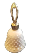 Avon Sweet Honesty Perfume Bottle with Bell Milk white glass Empty bottle