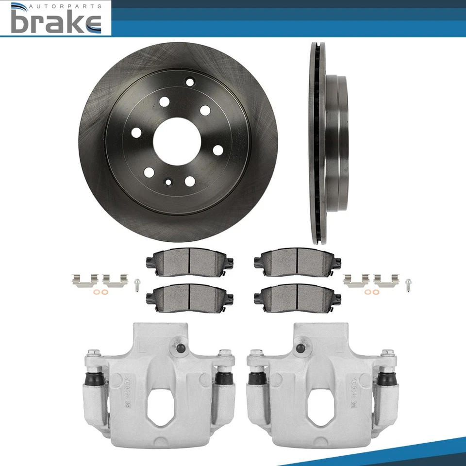 Pair Rear Brake Calipers Rotors and Ceramic Pads For 2008 - 2017 BUICK ENCLAVE - Изображение 3 из 4