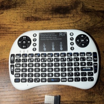 Rii mini i8+ Wireless Keyboard Mouse Combo, Touchpad, USB, QWERTY, White