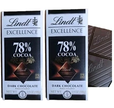 Lindt Excellence Intense 78% Dark Chocolate 2-Bar-3.5 Oz Full Bodied Cocoa