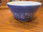Vintage Pyrex Colonial Mist Mixing Bowl In Blue and White Design