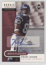2005 Upper Deck NFL Foundations Rookie Signatures /300 Vincent Jackson Auto 7eo