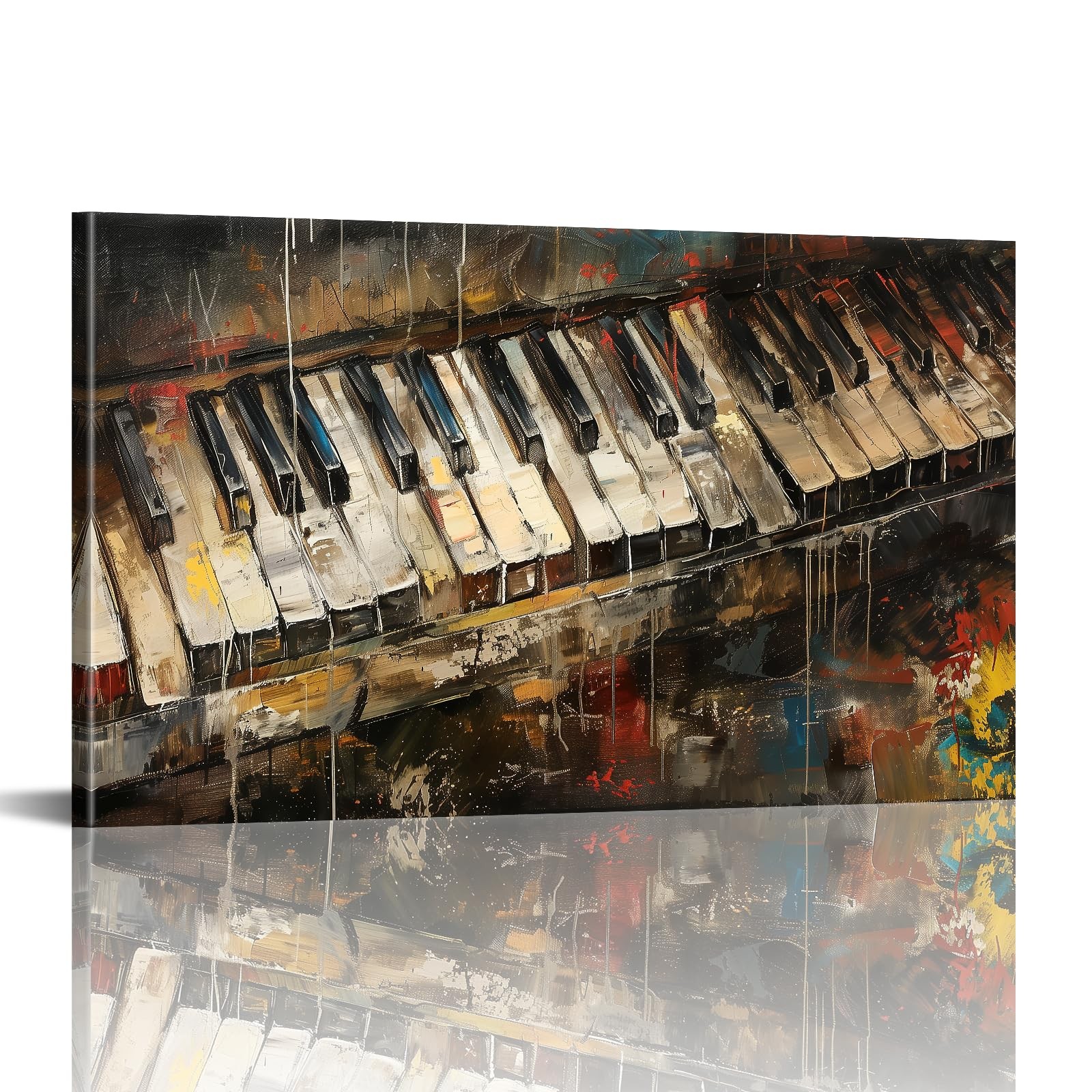 Graffiti Piano Wall Art Vintage Piano Keyboard Canvas Print 