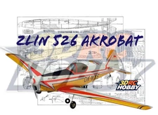 Zlin 526 Akrobat 56" RC Airplane Kit Laser Cut Balsa Ply Short Kit & Plans