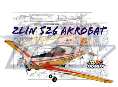 Zlin 526 Akrobat 56'' RC Airplane Kit Laser Cut Balsa Ply Short Kit & Plans