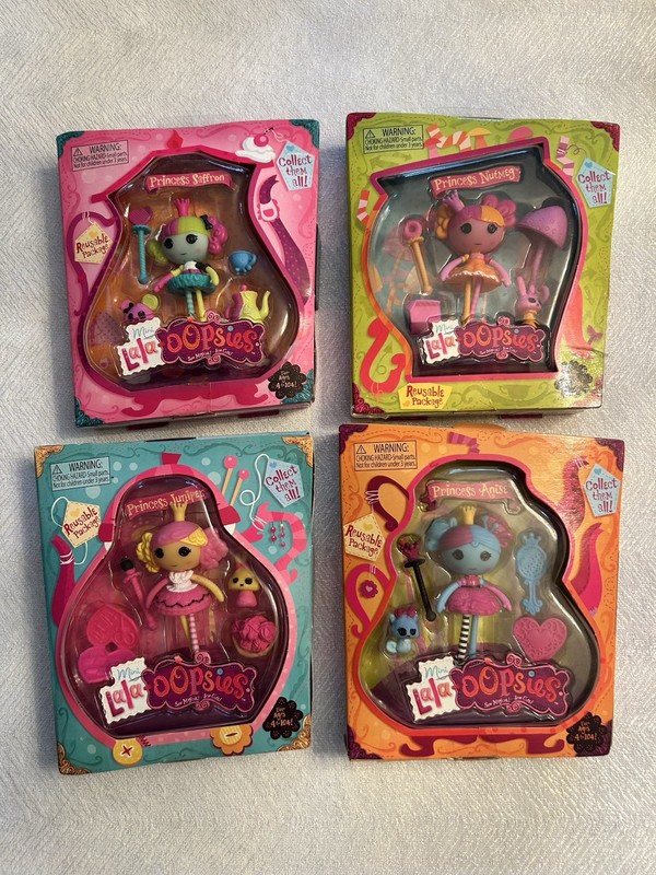 Mini Lala-oopsies Dolls Lot 4 Princess Lalaloopsy Juniper Anise Nutmeg Saffron