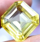Natural 35.28 Ct Ceylon Yellow Sapphire GGL Certified Emerald Cut Loose Gemstone
