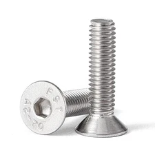 M6-1.0 x 45mm Flat Head Hex Socket Cap Screws Countersunk Bolts, 304 Stainles...