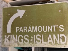 Vintage Paramount's Kings Island Metal Sign Amusement Park