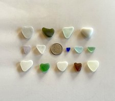 Genuine Beach Sea Glass Perfectly Heart-shaped Beautiful Colors Surf-tumbled