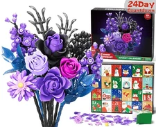 Purple Rose Advent Calendar 2025 for Adults Teens Kids - Christmas Flower Bou...