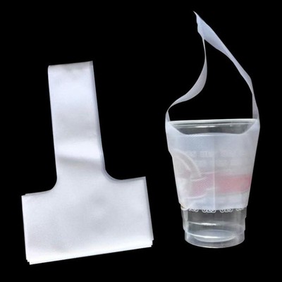 12.5x23cm 1000 Pcs Clear Plastic Handle Drink Containers Bags T Type Delivery