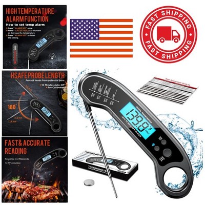 Instant Read Meat Thermometer Digital Display Waterproof for Kitchen and Outdoor