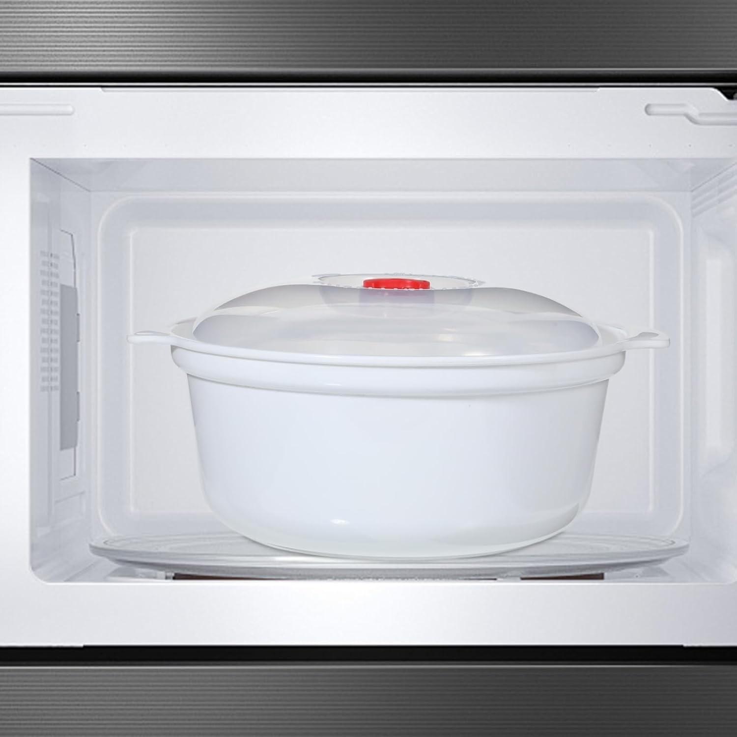 3 Pieces Microwave Bowls with Lids Assorted Sizes as shown in pictures, White 