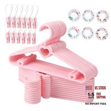 Baby Hangers 50 Pack Plastic Baby Clothes Hangers with Clips Non Pink Heart