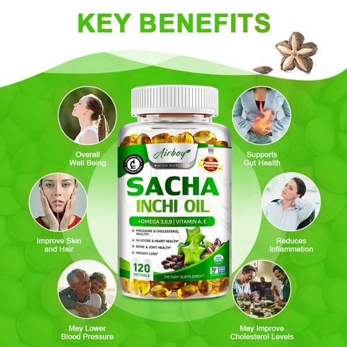 Sacha Inchi Öl Kapseln - Senkung Cholesterin, Herzgesundheit - Bild 7 von 13