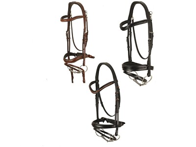 Ovation Anatomic Dressage & Hunter Bridles - Black, Brown - Cob, Horse, Oversize