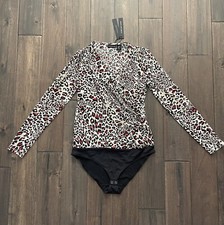 Tahari My Perfect Shape Animal Print Bodysuit S NWT