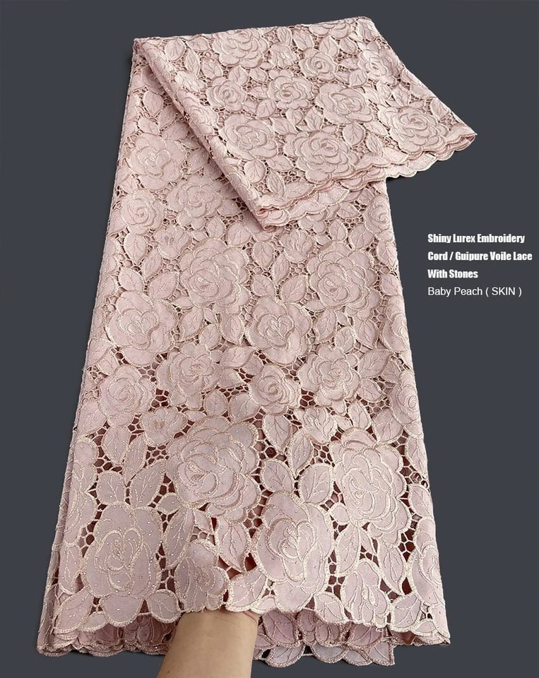 Encaje de cordón africano de alta calidad / 5 yardas. Foto 2 de 4