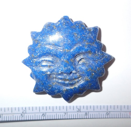 Lapis Lazuli Stone Cameo Carving SUN Face Irregular edge 8 pieces Lot - Picture 4 of 9