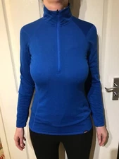 Patagonia Womens Small Blue 'Capilene' M/S Baselayer Polartec Rn 51884 STY43662