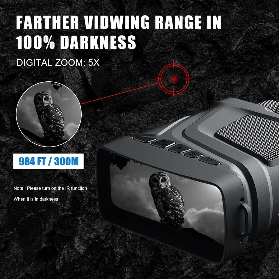 Portable Binoculars Night Vision HD Zoom Telescope Optics Outdoor Hunting Hiking - Image 4 of 4