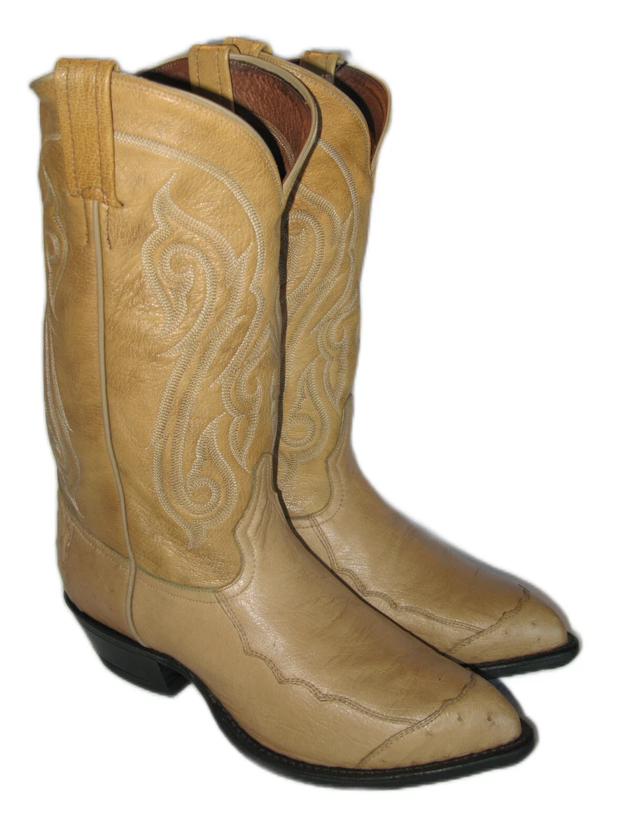 Tony lama top white ostrich boots