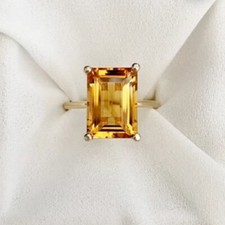 Citrine Gemstone 925 Sterling Silver Handmade Women Ring Valentine Gift B-562