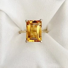 Citrine Gemstone 925 Sterling Silver Handmade Women Ring Valentine Gift B-562