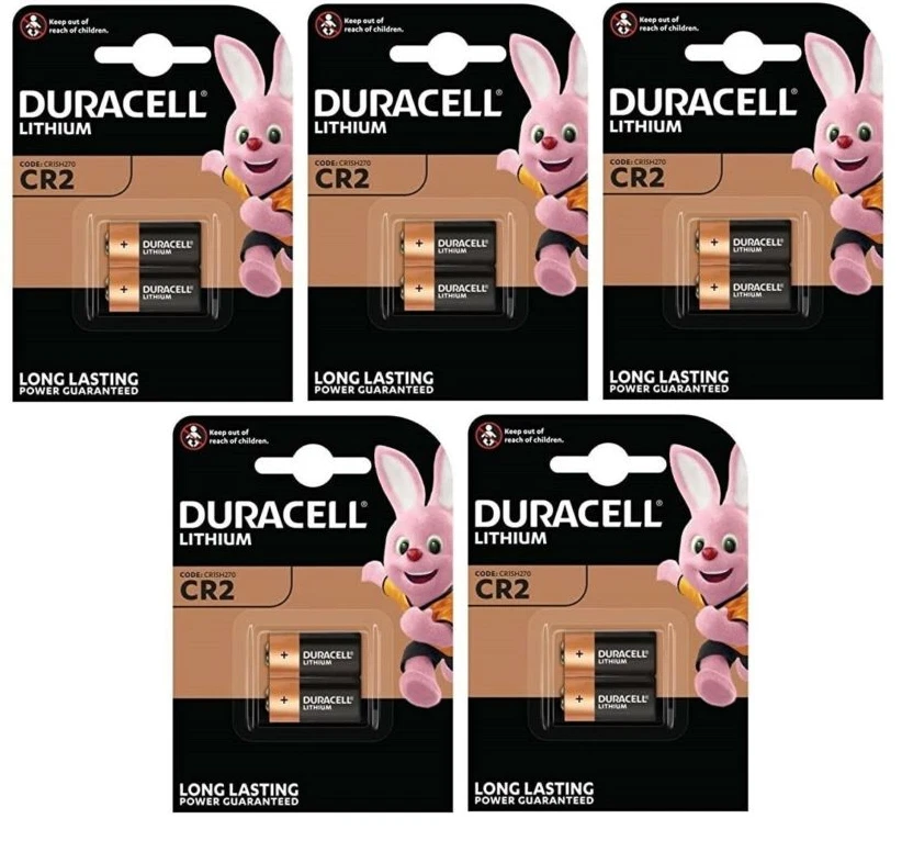 10 BATTERIE PILE LITIO CR2 DURACELL DLCR2 ELCR2 CR15H270 3V LITHIUM CORRIERE