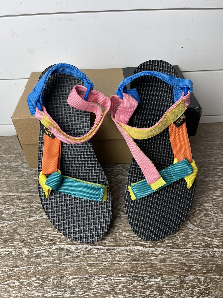 TEVA ORIGINAL 90s Multi Color UNIVERSAL STRAPPY SANDALS, WOMEN US