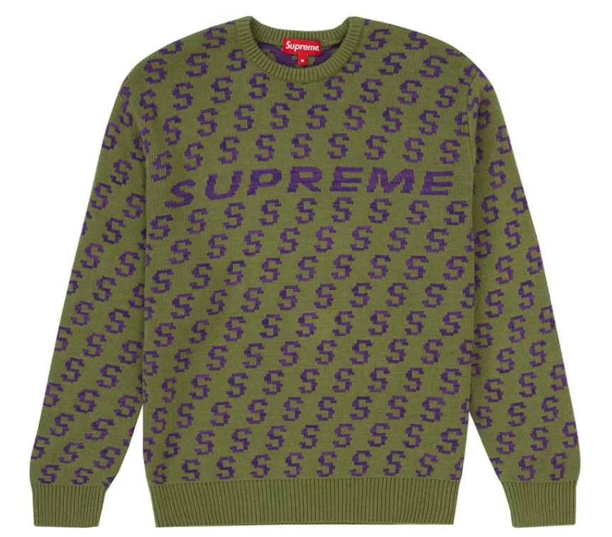 Supreme Repeat S L/S tricot col rond pull boîte logo Bape Japan Palace Londres FTP