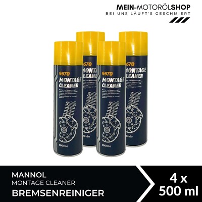 Mannol Montage Cleaner/Bremsenreiniger/Universalreiniger 4x500 ML = 2 Liter