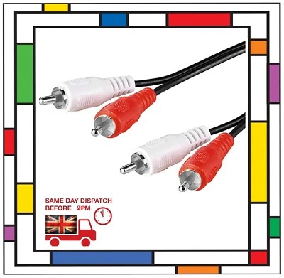 BLUECHARGE DIRECT 2 RCA a 2 RCA 2RCA maschio doppio da phono a phono cavo audio filo piombo 1 m