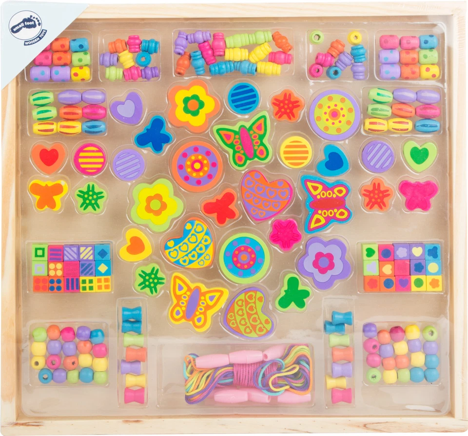 Fädelperlen Blumenwiese Holzperlen Holz für Kinder Ketten Schmuck Fädeln - Bild 3 von 3