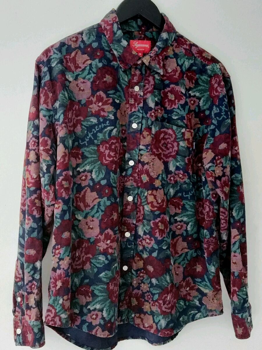 FW20 Supreme Digi Floral Corduroy Shirt Size M Medium Button FW20 Supreme Digi Floral Corduroy Shirt Size M Medium Button