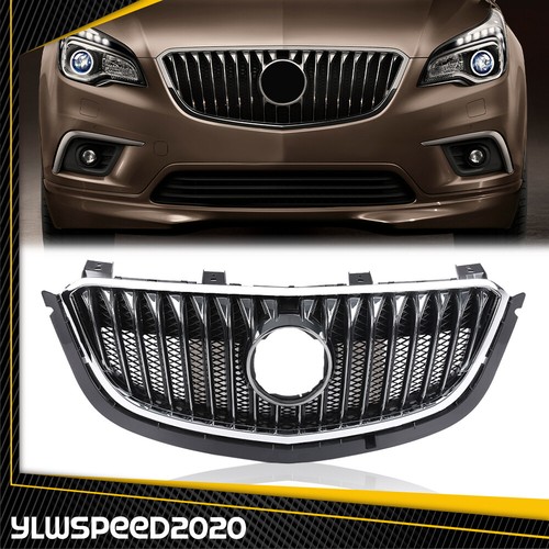 Fit For 2015 2016 2017 18 Buick ENVISION Front Bumper Upper Grille Chrome Black - Picture 9 of 9