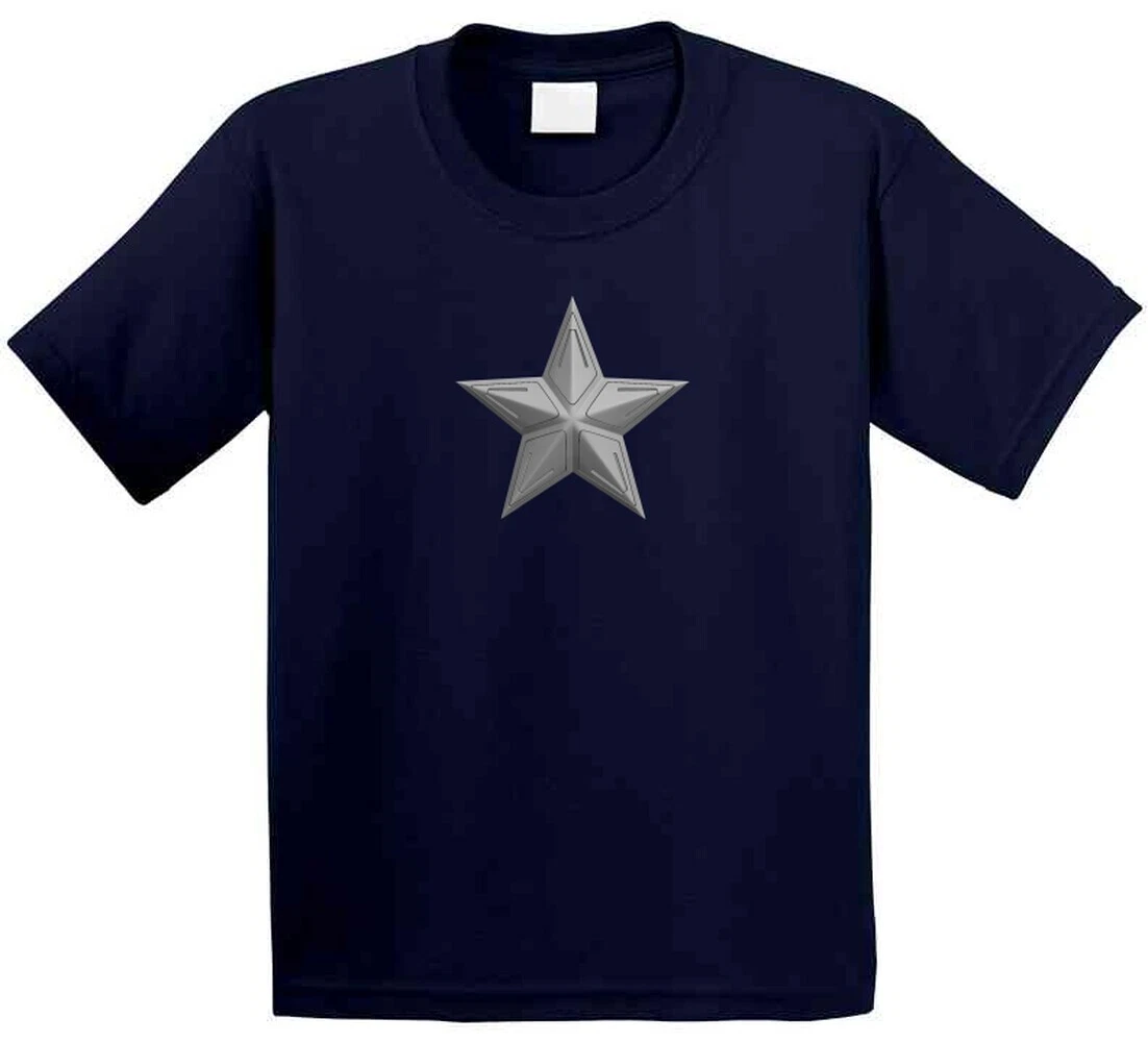 Silver Chest Star Captain America Navy T-Shirt