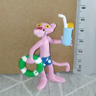 Figurine PVC yolanda panthère rose avec bouée et cocktail pink panther