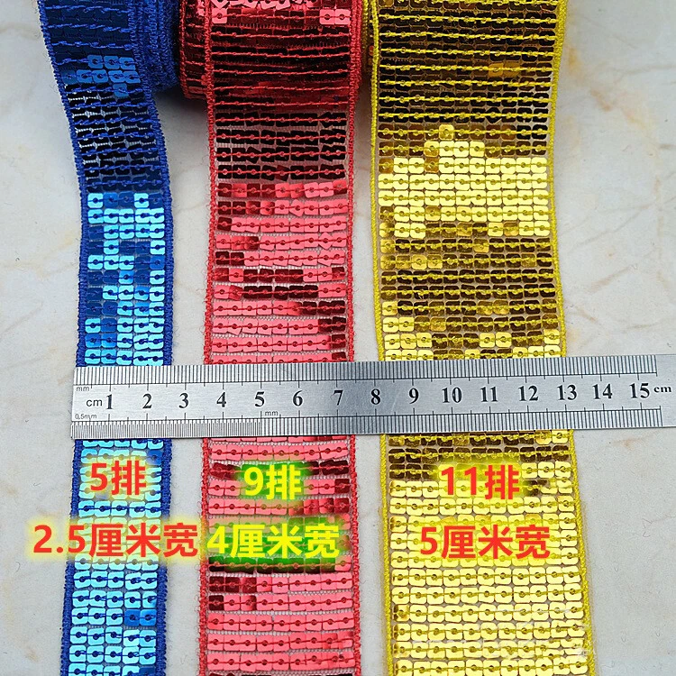 5yards  Strung Flat Sequin String Trim Lace Ribbon Sew Craft Dance Costumes - Image 2 of 4