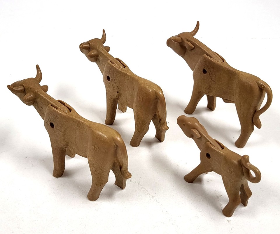 Vintage Playmobil Bull Cow Calf Lot Wild West Medieval Animals AX167 eBay