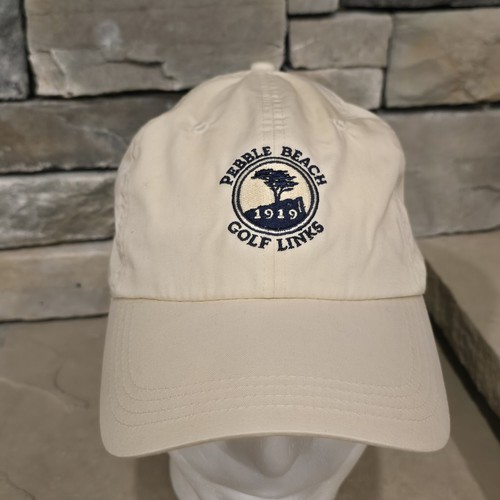Pebble Beach Golf Links 1919 Hat Cap Strap Back Adult One Size Beige - Picture 2 of 8