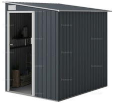 Alleyway Pent Metal Shed - Sliding Door, Galvanized Steel - 5ft wide x 6ft long